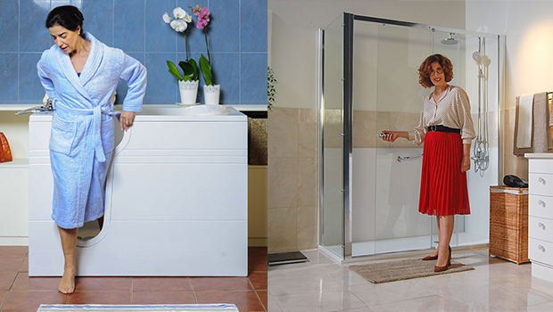 Eliminar barreiras arquitetónicas com cabine de duche ou banheiras com porta Stannah